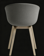 Modern Upholstered Dining Chair with Solid Wood Legs - Image 2